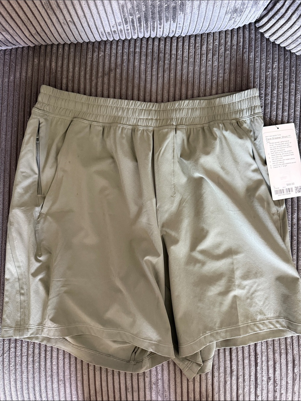 LululemonMen's Olive Green Performance Shorts - Elastic Waist